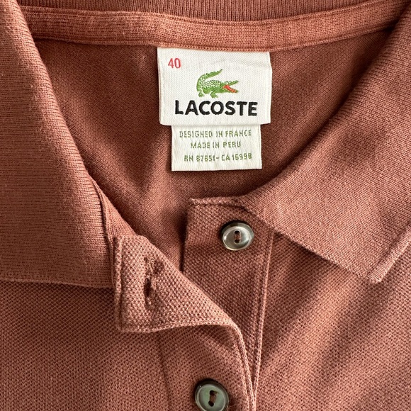 LACOSTE | Polo Shirt Women's Top Brown 40 (Small) - Picture 3 of 7